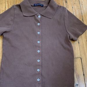 Brandy Melville Brown Caroline top:)